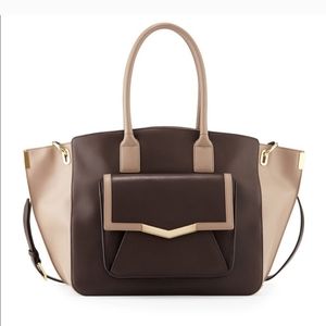 Time's Arrow Large 'Jo' Leather Tote Bag, Cacao/Oyster